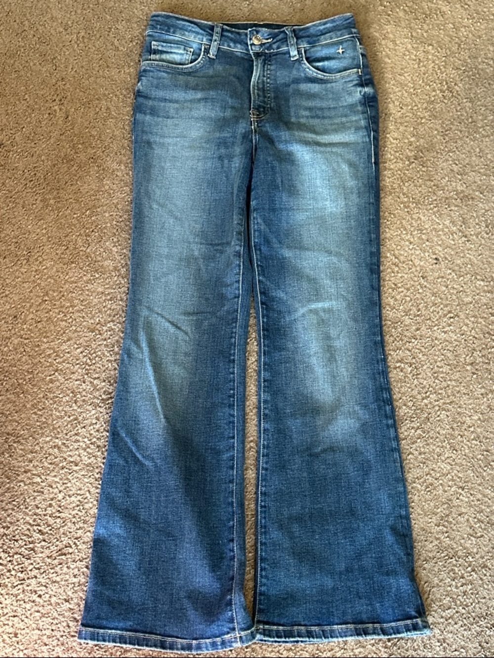Voyageur Women’s Blue Flared Jeans “The Murphy Mini Boot”